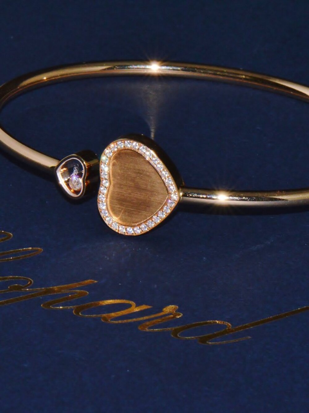 Authentic Chopard Happy Hearts 007 Limited Edition 18K Rose Gold Diamond Bangle